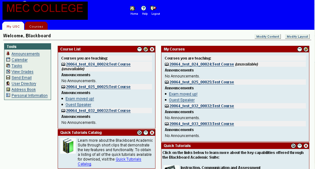 home page
